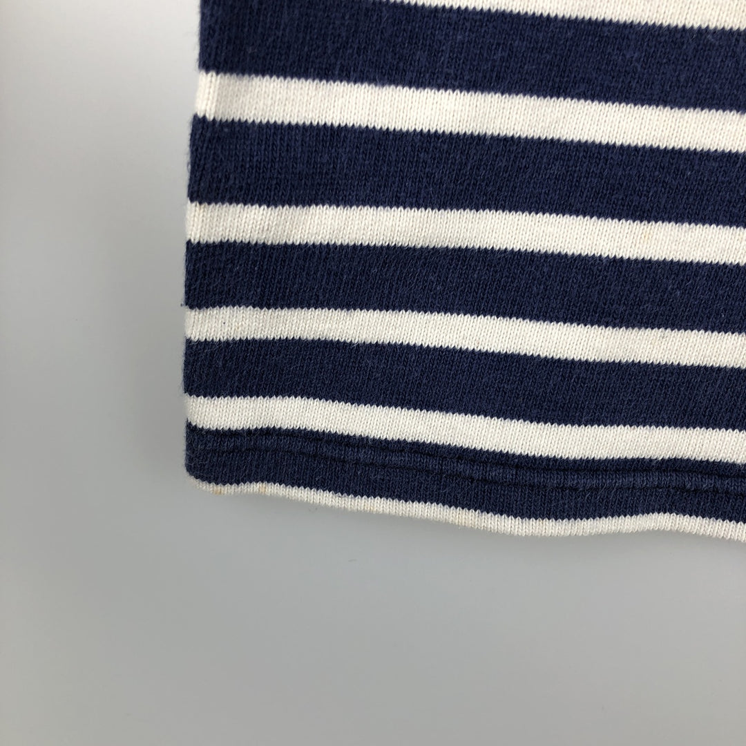 Vintage 80s-90'S Saint James striped long-sleeved T-shirt, Made in France, Men's XL cotton navy blue type Vintage Second Hand