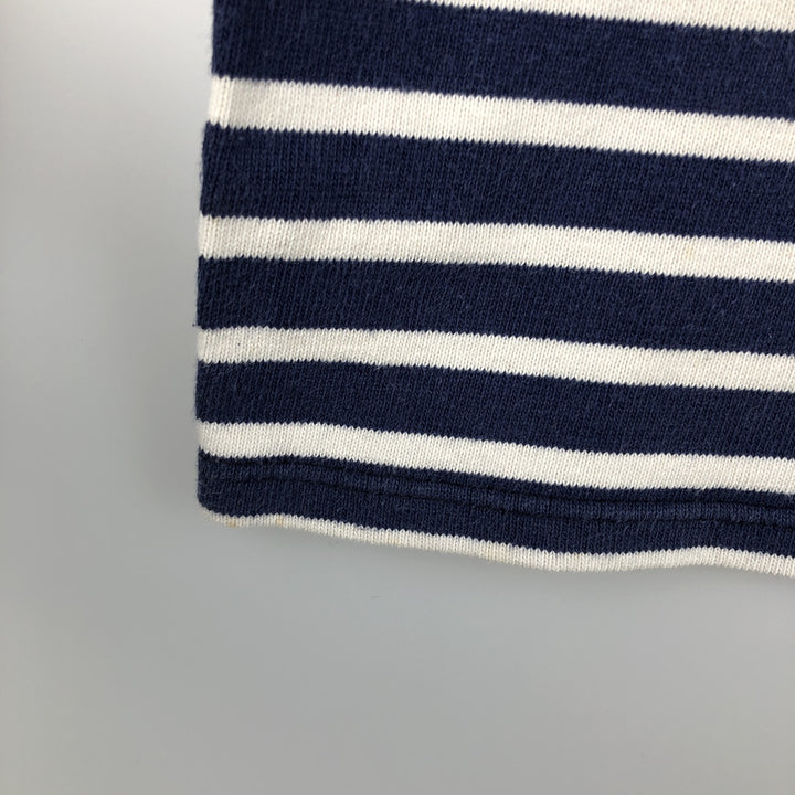 Vintage 80s-90'S Saint James striped long-sleeved T-shirt, Made in France, Men's XL cotton navy blue type Vintage Second Hand