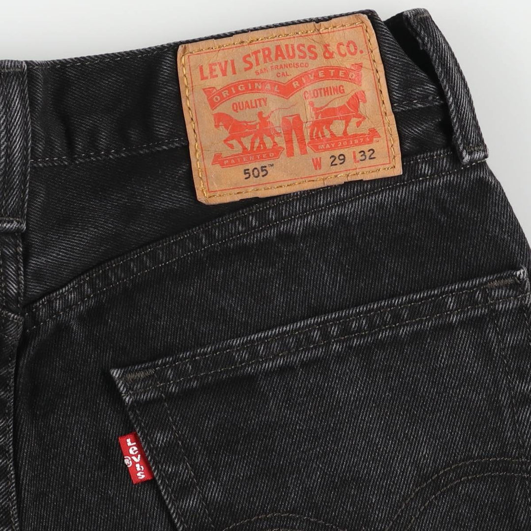 Levi's 505 Black Denim Tapered Denim Pants for Men, W30 equivalent cotton black type Vintage Second Hand