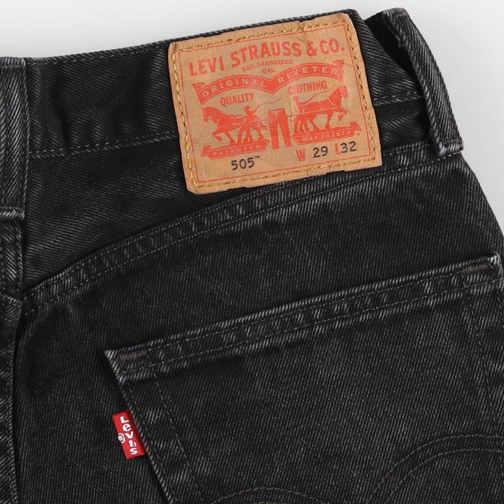 Levi's 505 Black Denim Tapered Denim Pants for Men, W30 equivalent cotton black type Vintage Second Hand
