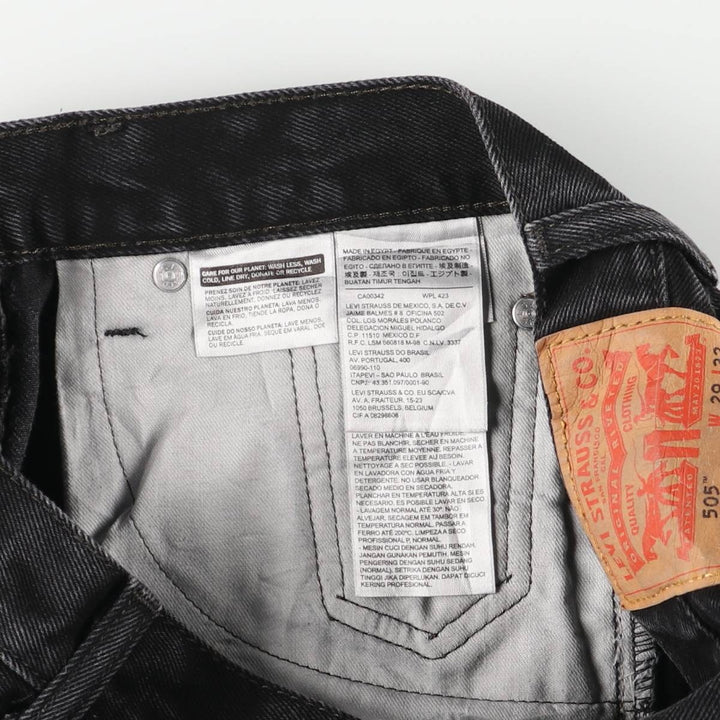 Levi's 505 Black Denim Tapered Denim Pants for Men, W30 equivalent cotton black type Vintage Second Hand