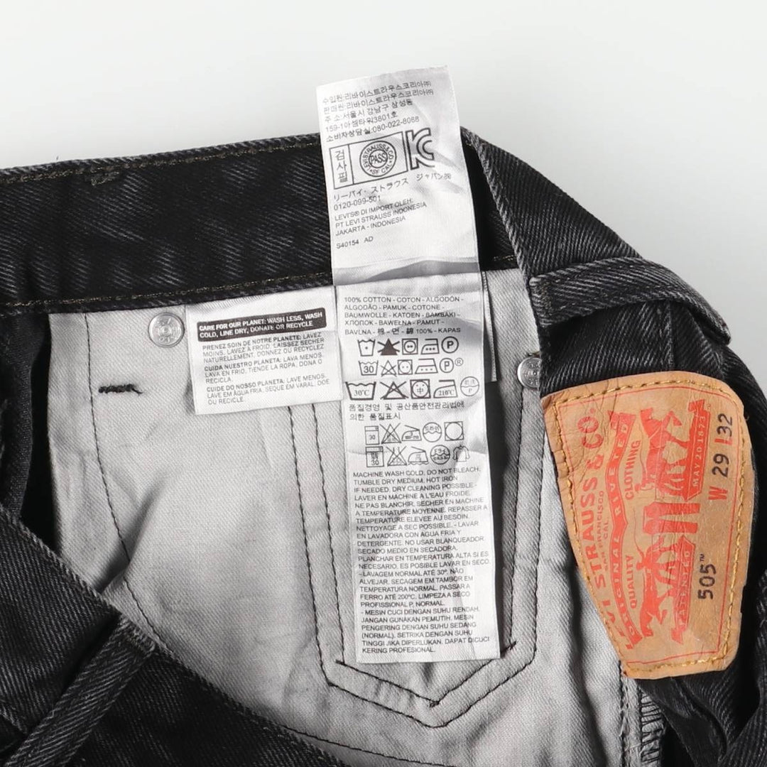Levi's 505 Black Denim Tapered Denim Pants for Men, W30 equivalent cotton black type Vintage Second Hand