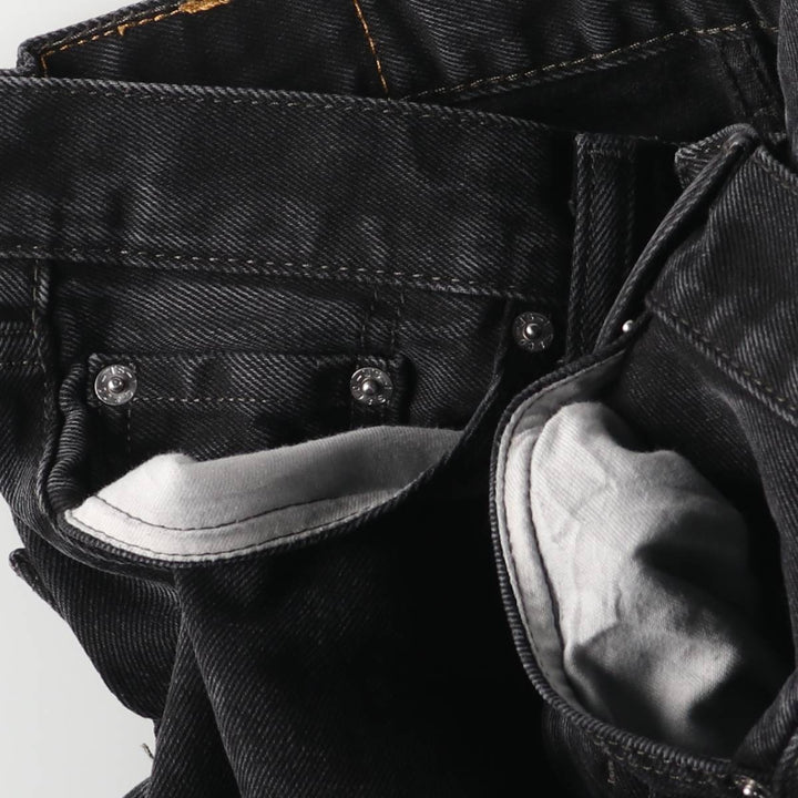 Levi's 505 Black Denim Tapered Denim Pants for Men, W30 equivalent cotton black type Vintage Second Hand