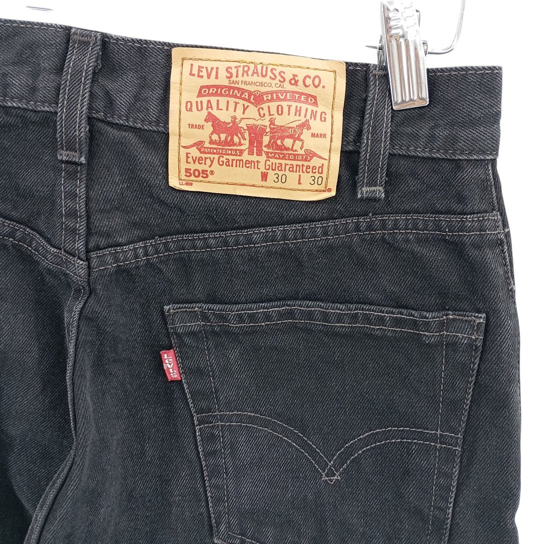 90'S Levi's 505-0260 Black Denim Tapered Denim Pants, Men's, Size W29, Vintage cotton black type Vintage Second Hand