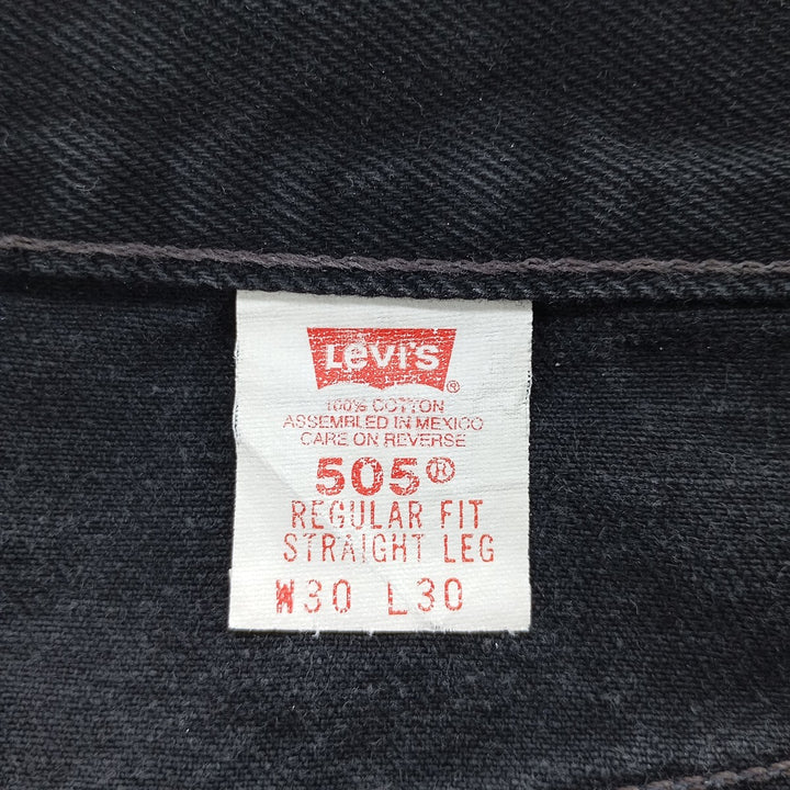 90'S Levi's 505-0260 Black Denim Tapered Denim Pants, Men's, Size W29, Vintage cotton black type Vintage Second Hand