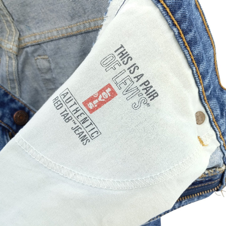 90'S Levi's 15551-4537 Relaxed Fit Tapered Leg Denim Pants, Made in USA, Women's Size L (W28) cotton blue type Vintage Second Hand