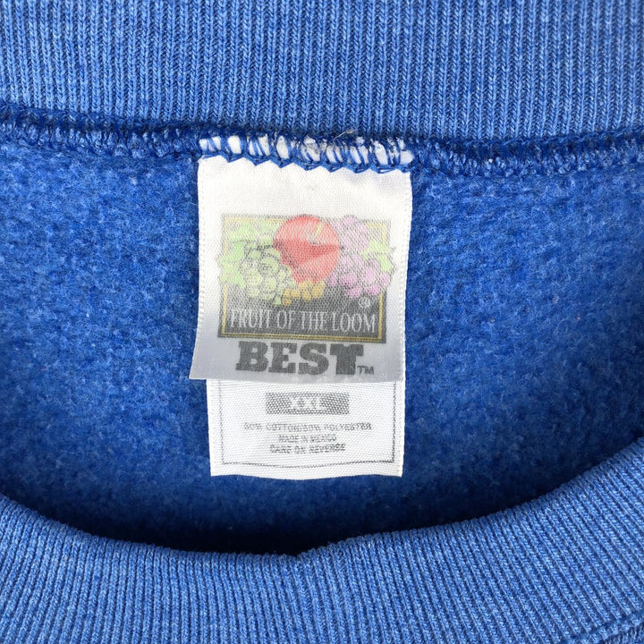 2000'S Fruit of the Loom College Character Sweatshirt, Men's XXL cotton blue type Vintage Second Hand