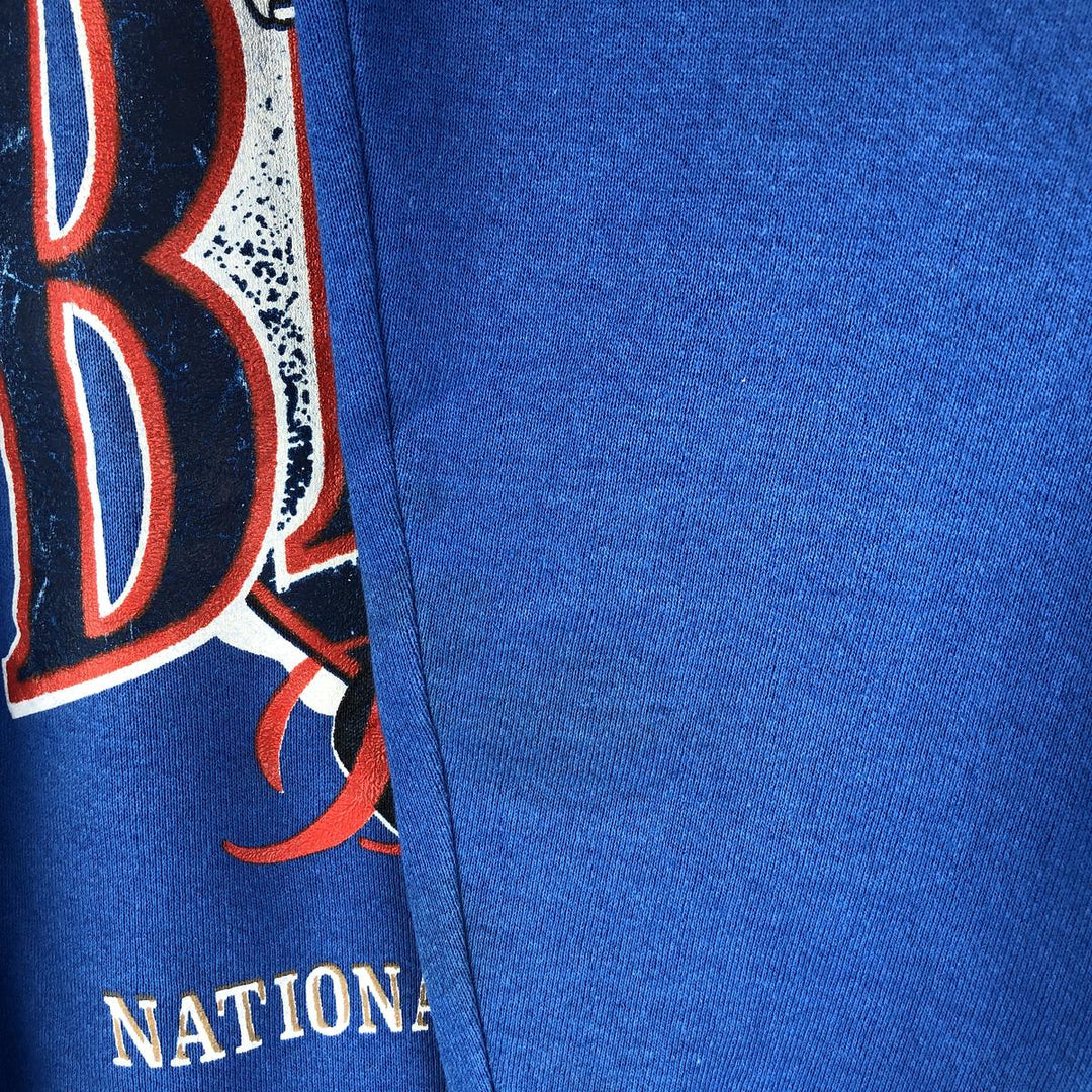 90'S Fruit of the Loom Buffalo Bills Print Sweatshirt, Made in USA, Men's Size Large, Vintage cotton blue type Vintage Second Hand
