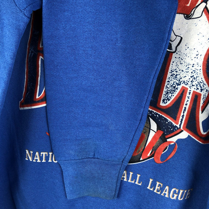 90'S Fruit of the Loom Buffalo Bills Print Sweatshirt, Made in USA, Men's Size Large, Vintage cotton blue type Vintage Second Hand