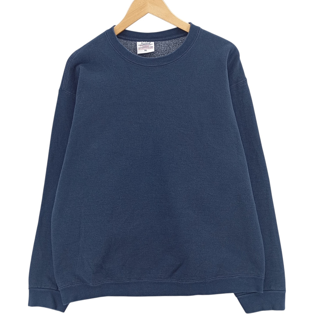 PLUMA Heavyweight Fleece Solid Color Blank Sweatshirt, Men's Size XL cotton navy blue type Vintage Second Hand