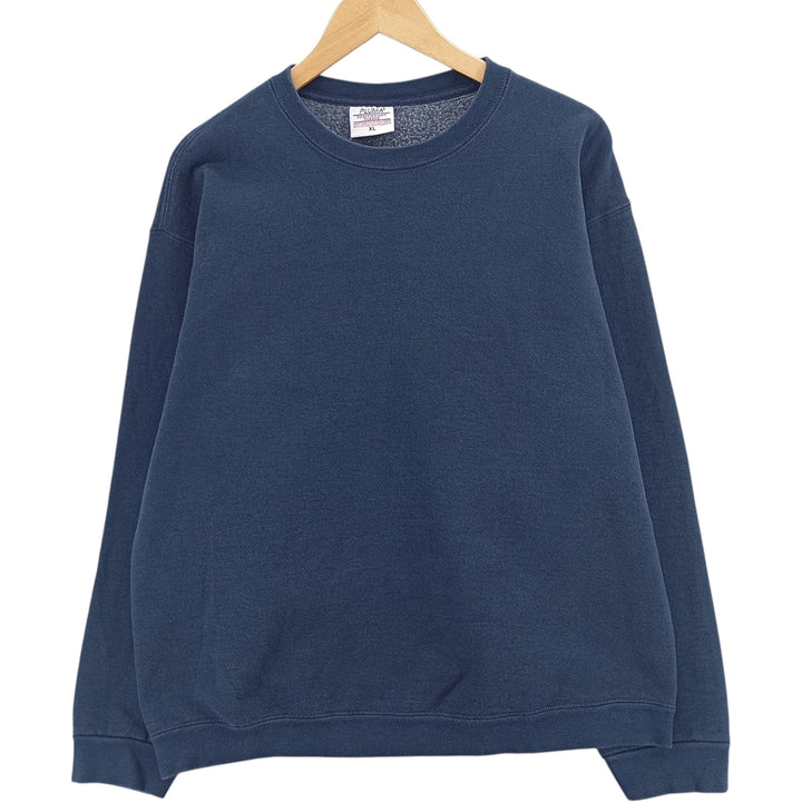 PLUMA Heavyweight Fleece Solid Color Blank Sweatshirt, Men's Size XL cotton navy blue type Vintage Second Hand