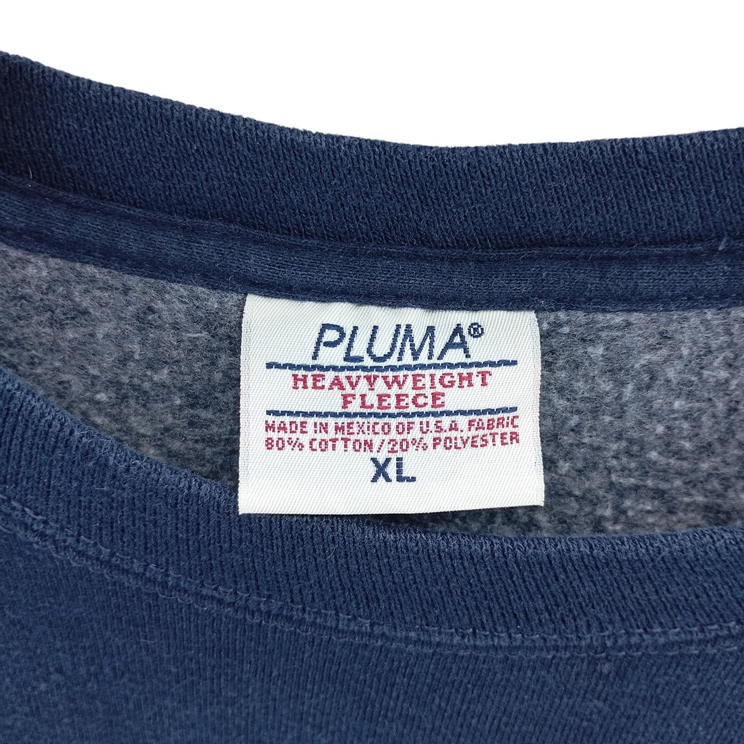 PLUMA Heavyweight Fleece Solid Color Blank Sweatshirt, Men's Size XL cotton navy blue type Vintage Second Hand