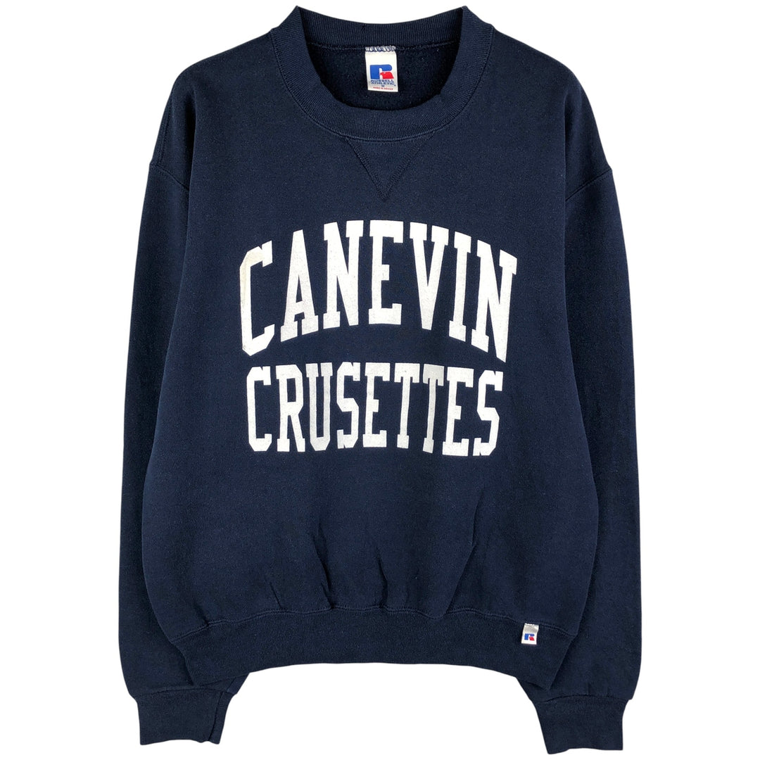 90'S Russell College Sweatshirt, Men's M Size Vintage cotton navy blue type Vintage Second Hand