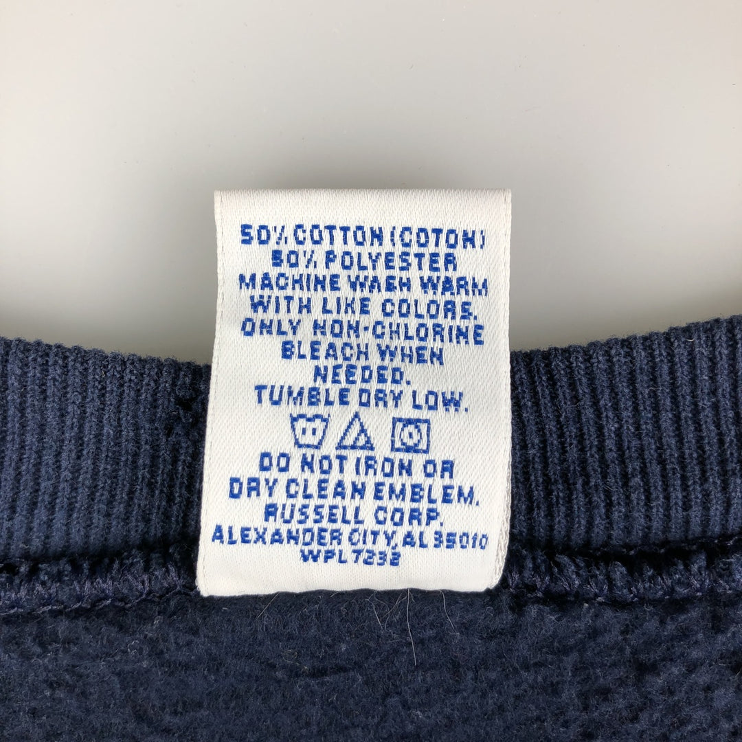 90'S Russell College Sweatshirt, Men's M Size Vintage cotton navy blue type Vintage Second Hand