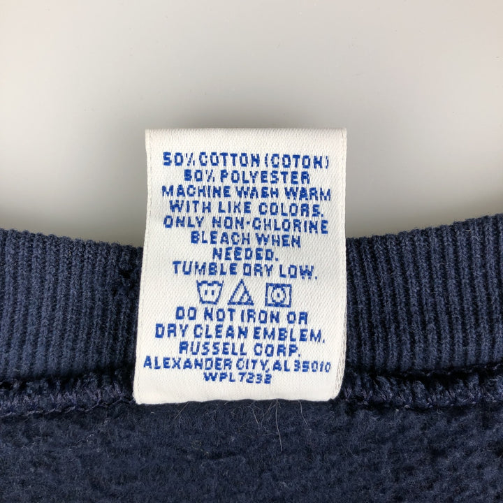 90'S Russell College Sweatshirt, Men's M Size Vintage cotton navy blue type Vintage Second Hand