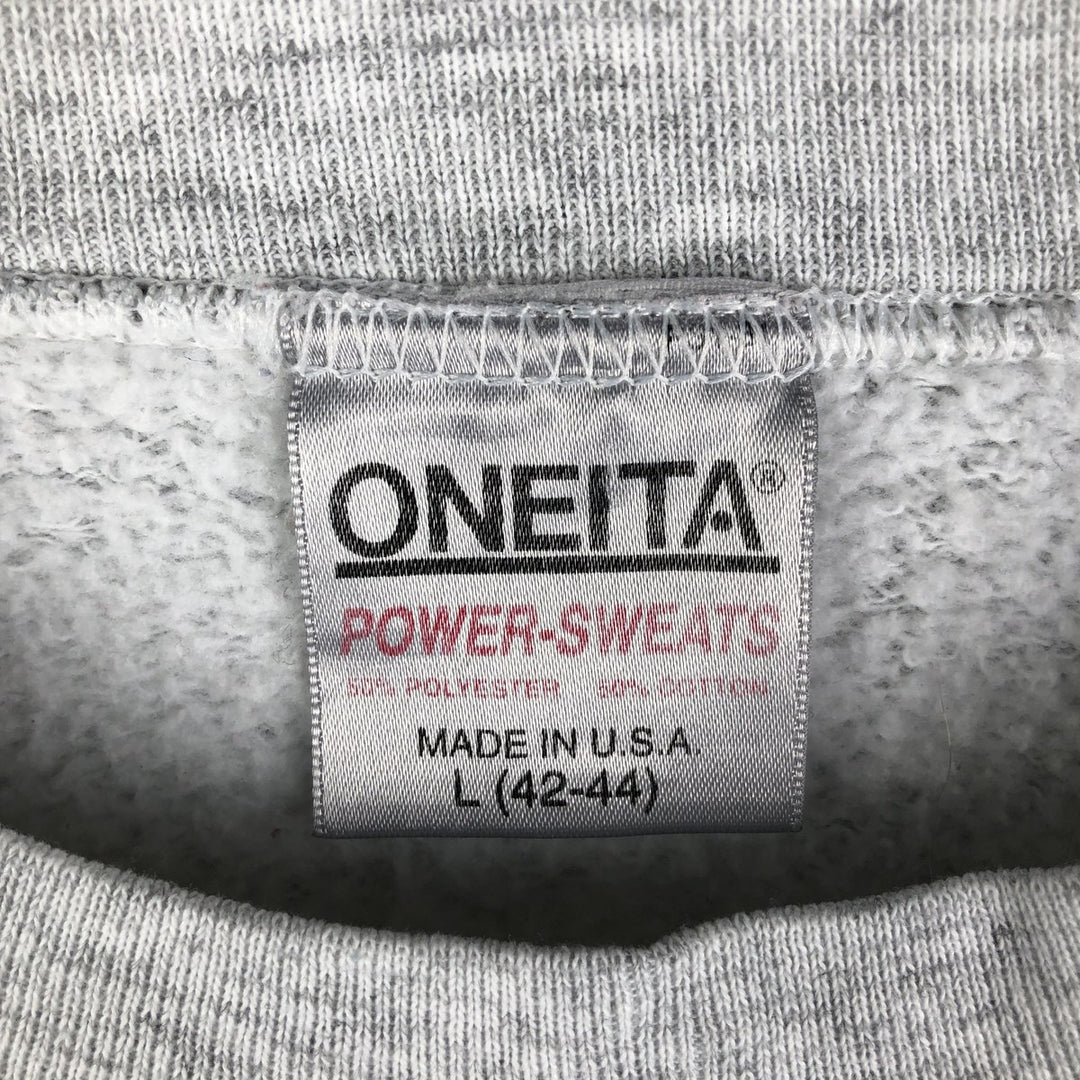 90'S Oneta Carolina Panthers Logo Sweatshirt, Made in USA, Men's Size L, Vintage polyester gray type Vintage Second Hand