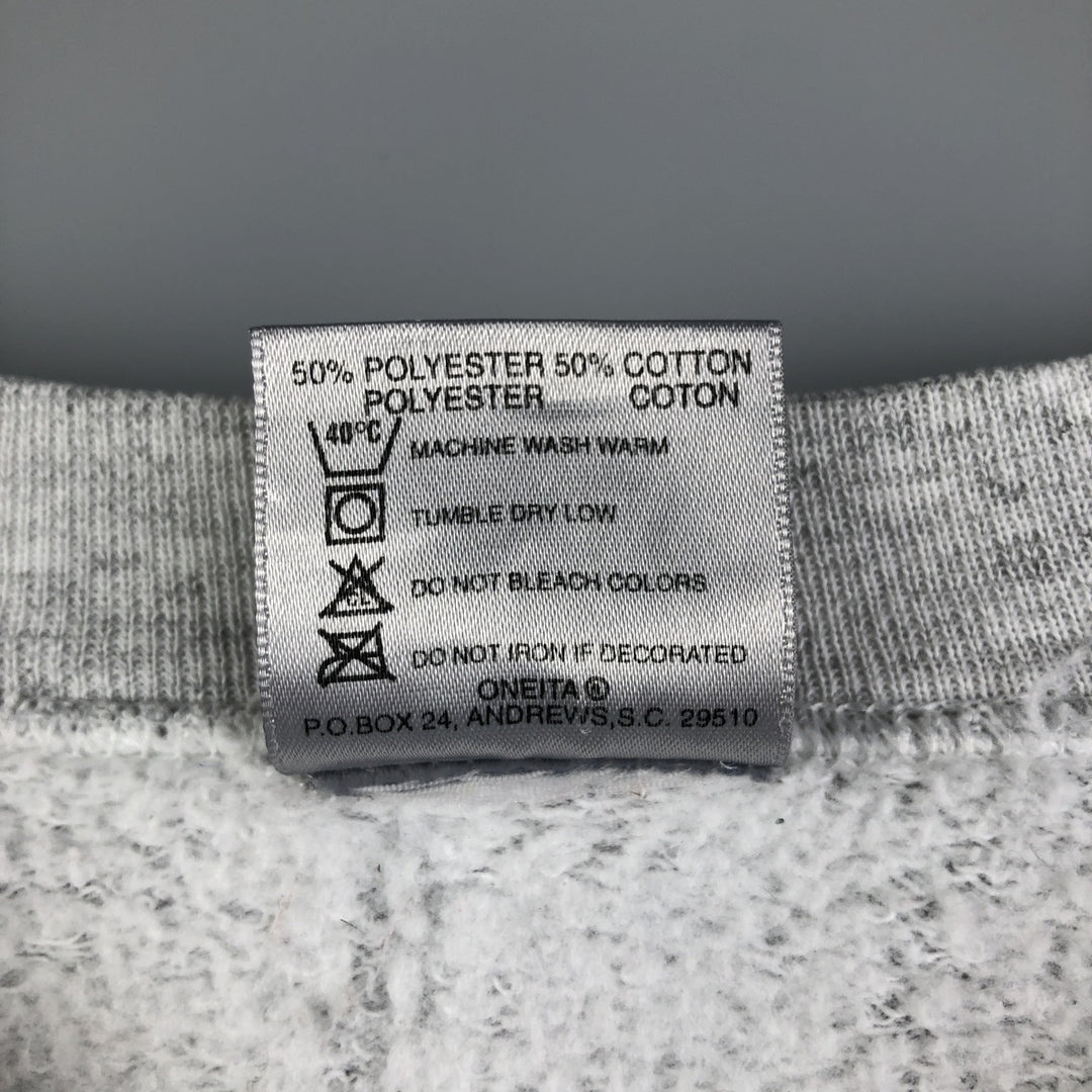 90'S Oneta Carolina Panthers Logo Sweatshirt, Made in USA, Men's Size L, Vintage polyester gray type Vintage Second Hand