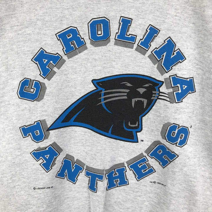 90'S Oneta Carolina Panthers Logo Sweatshirt, Made in USA, Men's Size L, Vintage polyester gray type Vintage Second Hand
