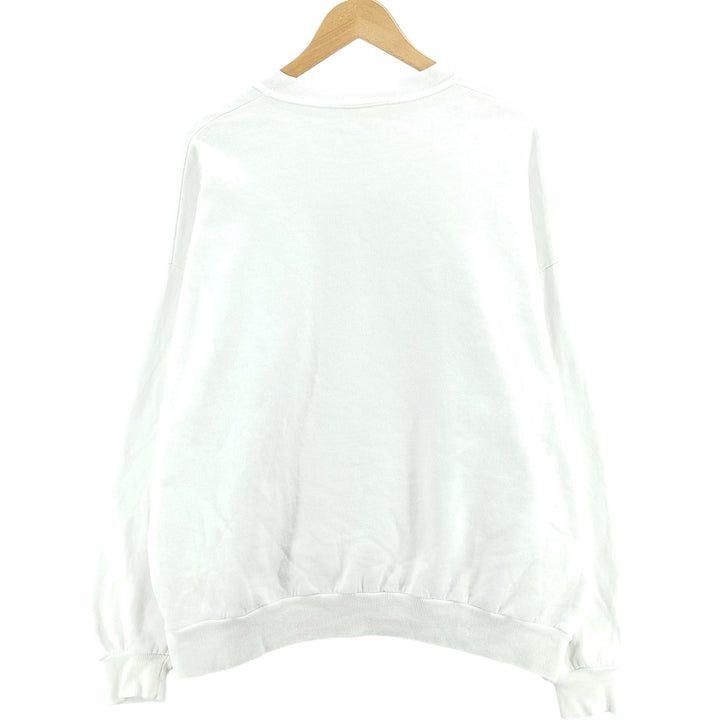 Vintage 80s-90'S Jerzees printed sweatshirt, sweatshirt, made in USA, men's XL size cotton white type Vintage Second Hand