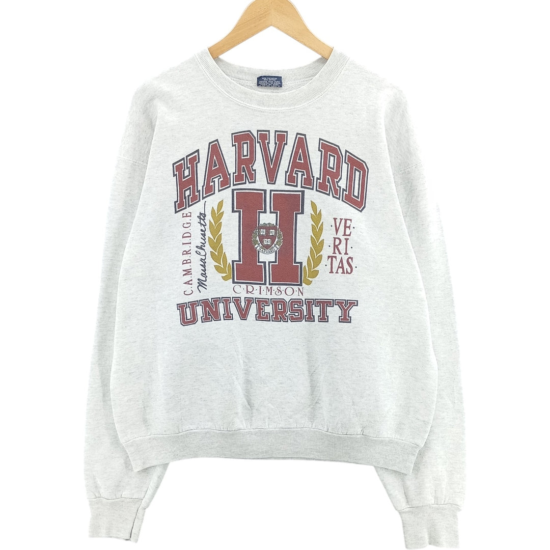 Vintage 1990'S SAVVY HARVARD Harvard University college sweatshirt, Made in USA, Men's XL polyester gray type Vintage Second Hand