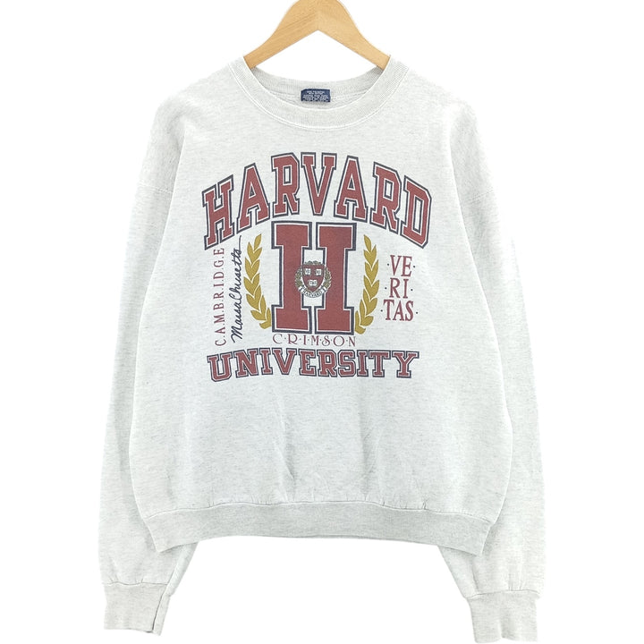Vintage 1990'S SAVVY HARVARD Harvard University college sweatshirt, Made in USA, Men's XL polyester gray type Vintage Second Hand