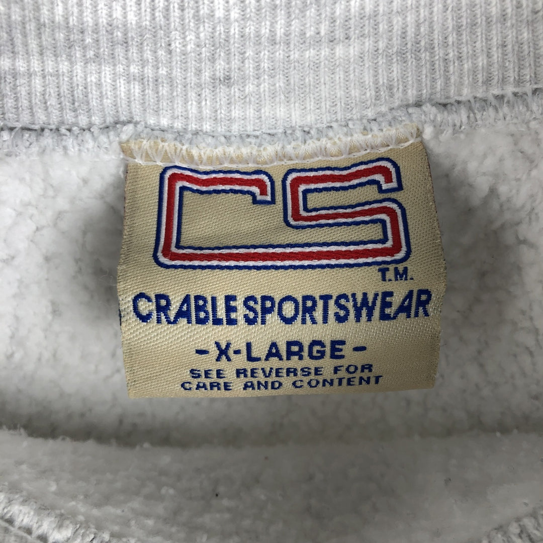 Vintage 90'S CRABLE SPORTSWEAR plain blank sweatshirt, made in the USA, men's size XL cotton gray type Vintage Second Hand