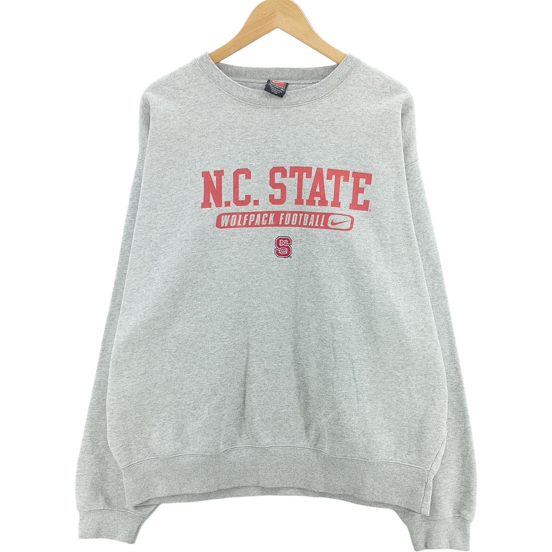 2000'S Nike College Sweatshirt, Men's XL cotton gray type Vintage Second Hand