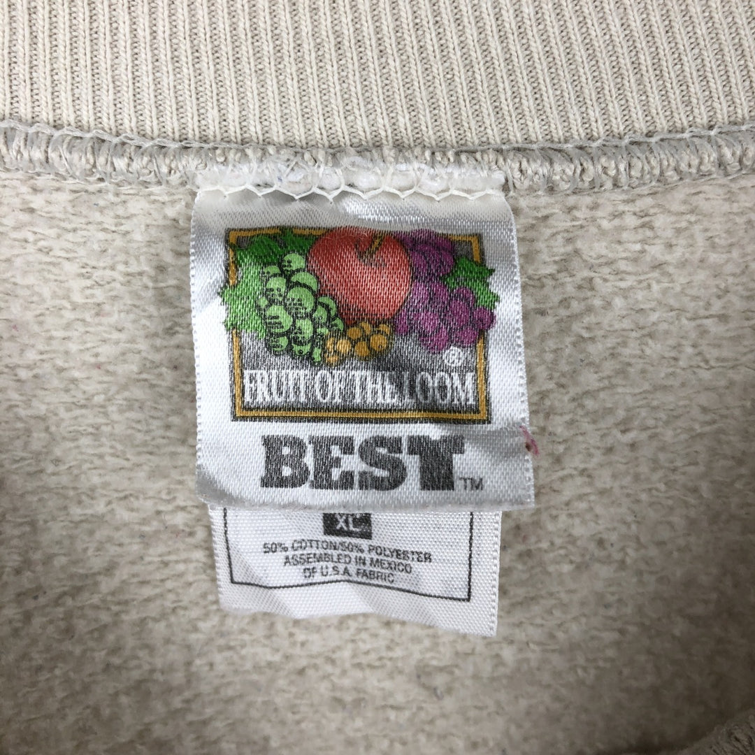 2000'S Fruit of the Loom Vest plain blank sweatshirt, men's size XL cotton Beige type Vintage Second Hand