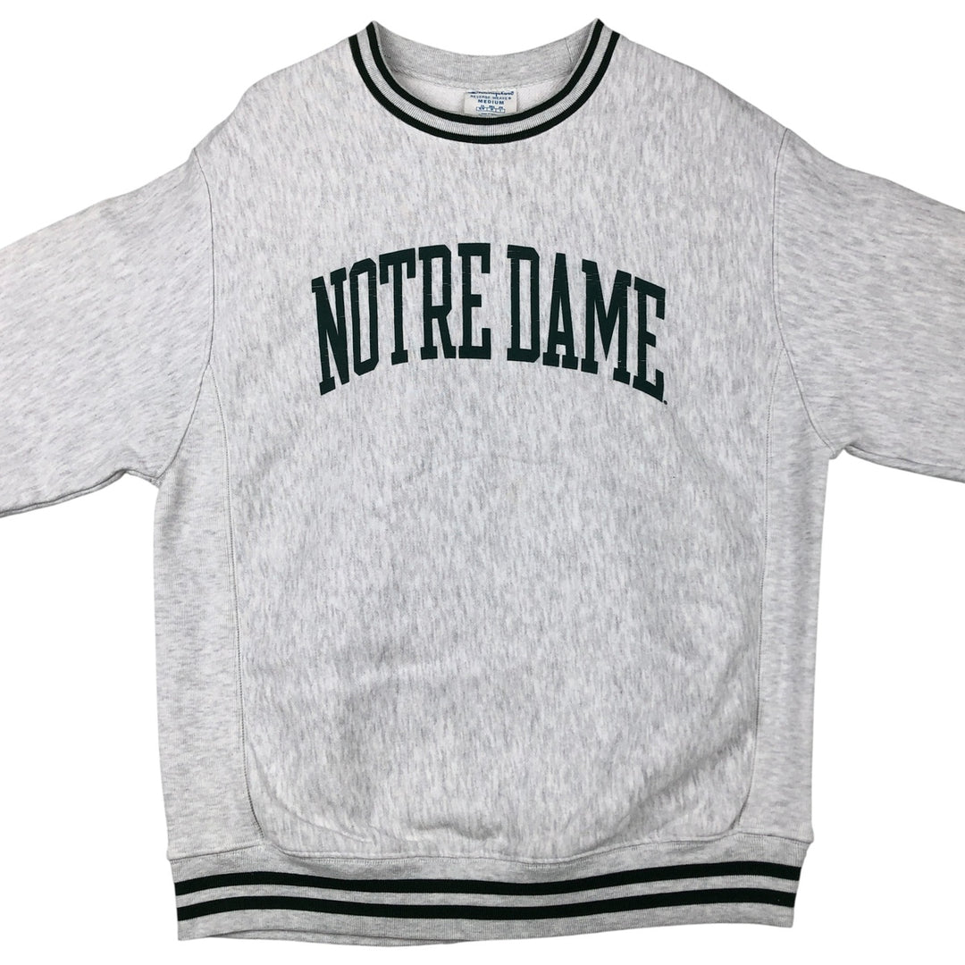 Champion Reverse Weave Notre Dame University College Sweatshirt, Men's Size Medium unclear gray type Vintage Second Hand