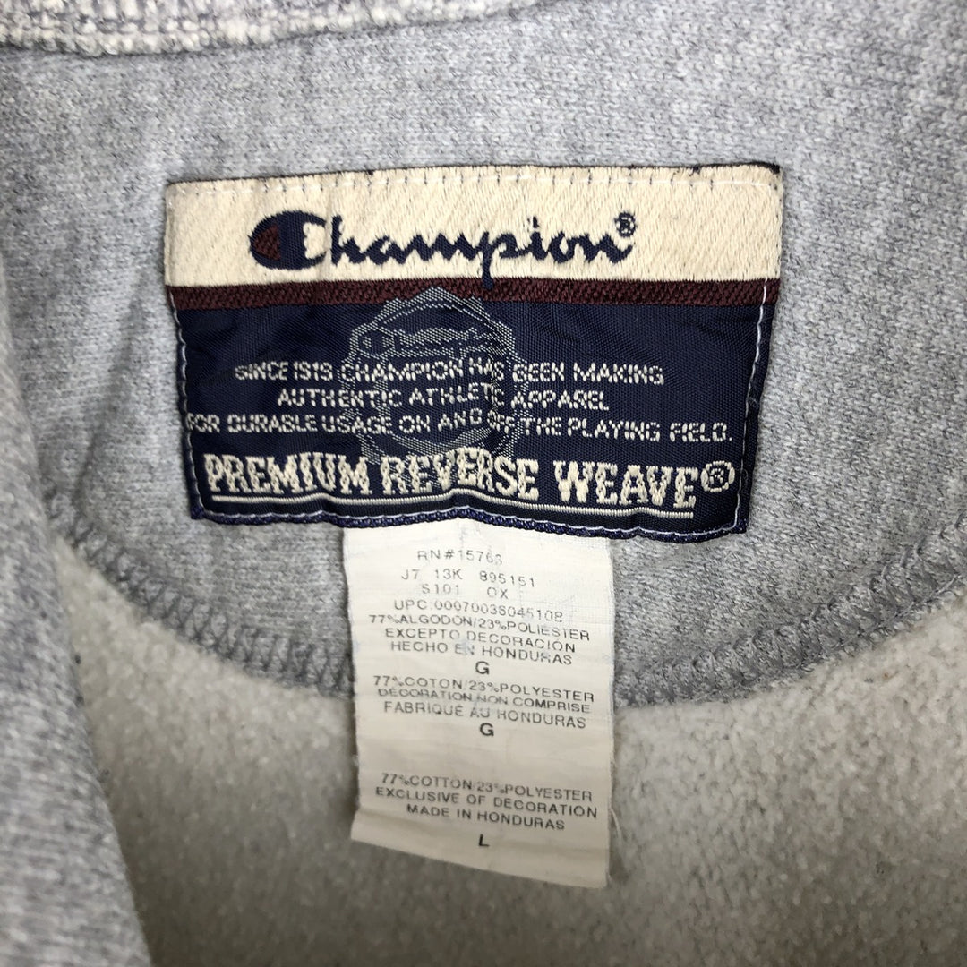 2000'S Champion PREMIUM REVERSE WEAVE Premium Reverse Weave Sweatshirt Pullover Hoodie, Men's Size L cotton gray type Vintage Second Hand