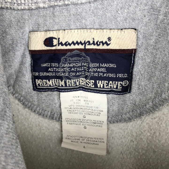 2000'S Champion PREMIUM REVERSE WEAVE Premium Reverse Weave Sweatshirt Pullover Hoodie, Men's Size L cotton gray type Vintage Second Hand