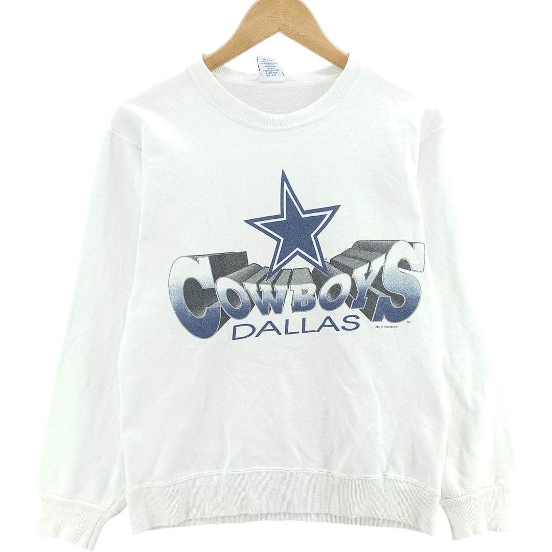 90'S TRUE-FAN NFL DALLAS COWBOYS Vintage Dallas Cowboys Sweatshirt, Made in USA, Men's Size Medium cotton white type Vintage Second Hand