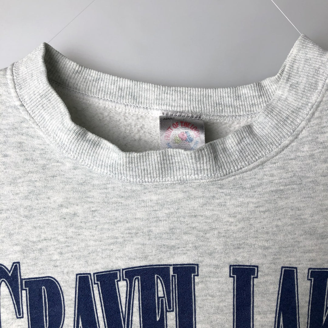 90'S Fruit of the Loom printed sweatshirt, made in the USA, men's XL size, vintage cotton gray type Vintage Second Hand