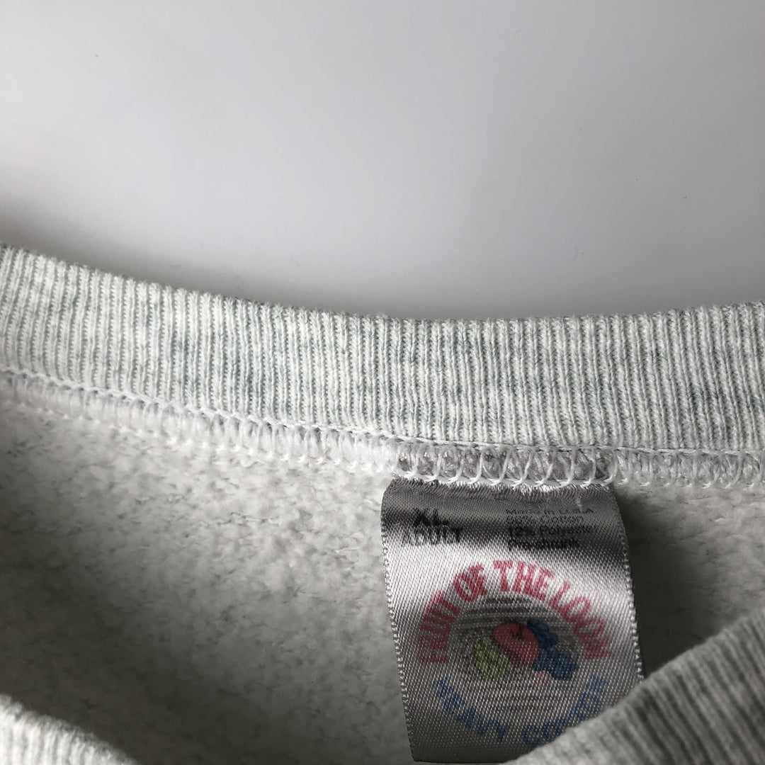 90'S Fruit of the Loom printed sweatshirt, made in the USA, men's XL size, vintage cotton gray type Vintage Second Hand