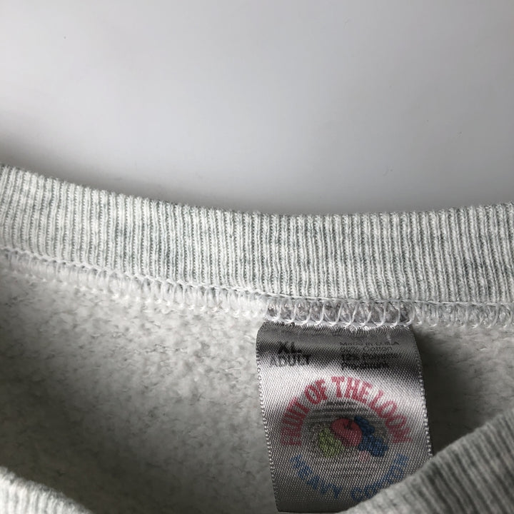 90'S Fruit of the Loom printed sweatshirt, made in the USA, men's XL size, vintage cotton gray type Vintage Second Hand