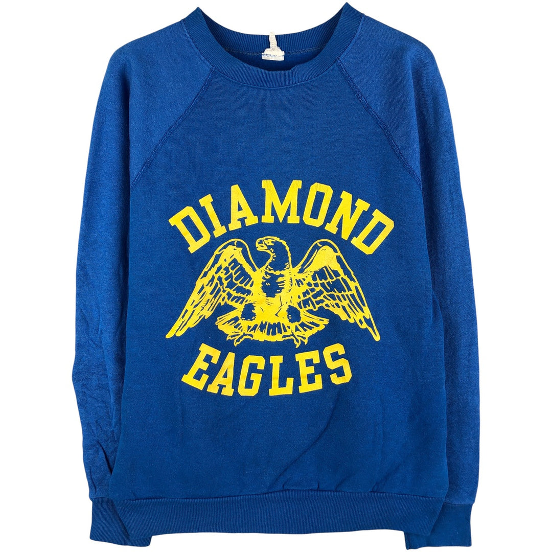 Vintage eagle pattern triple print college sweatshirt, size M, men's. acrylic blue type Vintage Second Hand