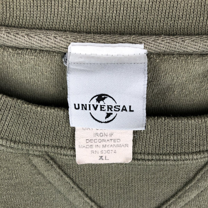Vintage 90'S Universal Studios Advertising Sweatshirt, Men's XL cotton Khaki type sage green Vintage Second Hand