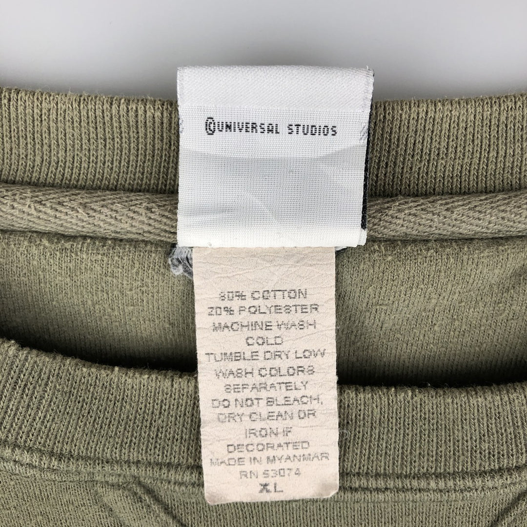 Vintage 90'S Universal Studios Advertising Sweatshirt, Men's XL cotton Khaki type sage green Vintage Second Hand