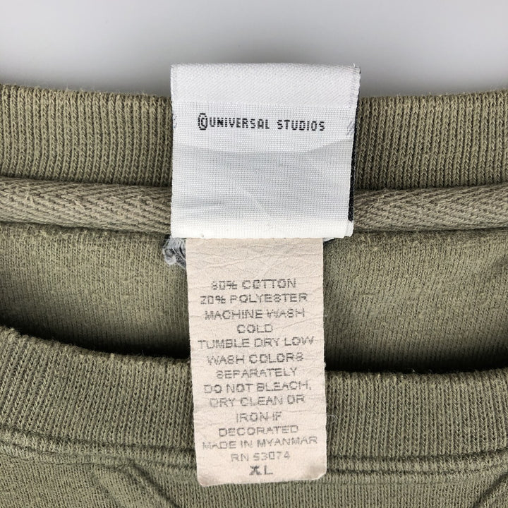 Vintage 90'S Universal Studios Advertising Sweatshirt, Men's XL cotton Khaki type sage green Vintage Second Hand