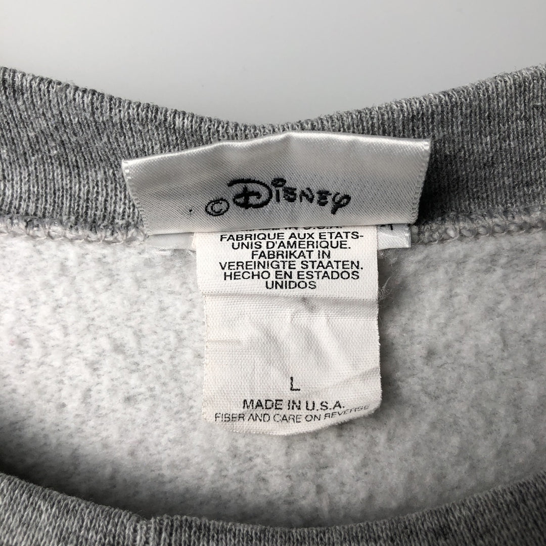 Disney Mickey Mouse, Goofy, and Donald Duck Character Sweatshirt, Made in USA, Men's Size L cotton gray type Vintage Second Hand