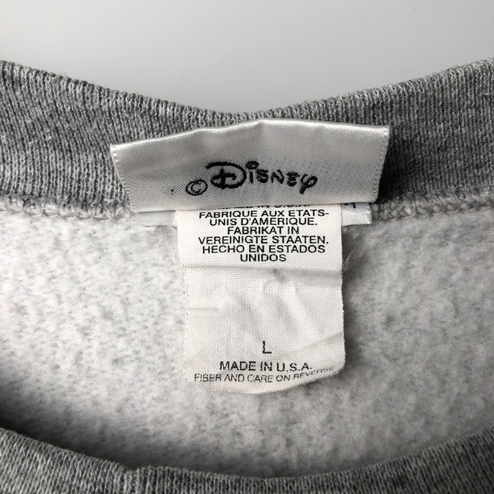 Disney Mickey Mouse, Goofy, and Donald Duck Character Sweatshirt, Made in USA, Men's Size L cotton gray type Vintage Second Hand