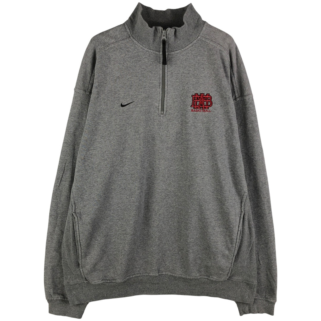 2000'S Nike Team Half-Zip Sweatshirt, Men's Size L cotton gray type Vintage Second Hand