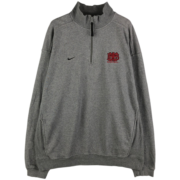 2000'S Nike Team Half-Zip Sweatshirt, Men's Size L cotton gray type Vintage Second Hand
