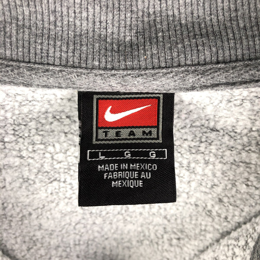 2000'S Nike Team Half-Zip Sweatshirt, Men's Size L cotton gray type Vintage Second Hand
