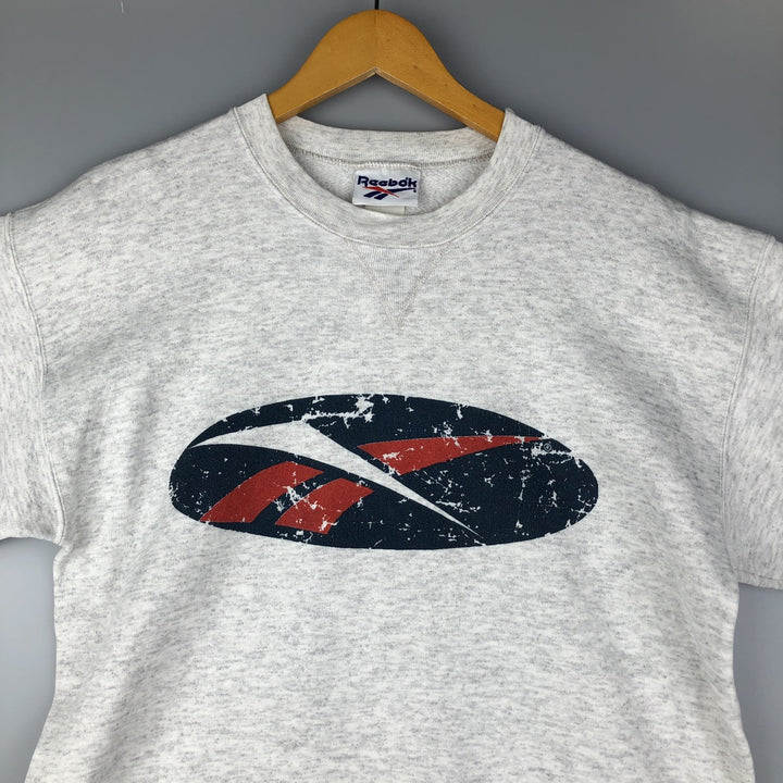 90'S Reebok Logo Sweatshirt, Men's Size L, Vintage unclear gray type Vintage Second Hand