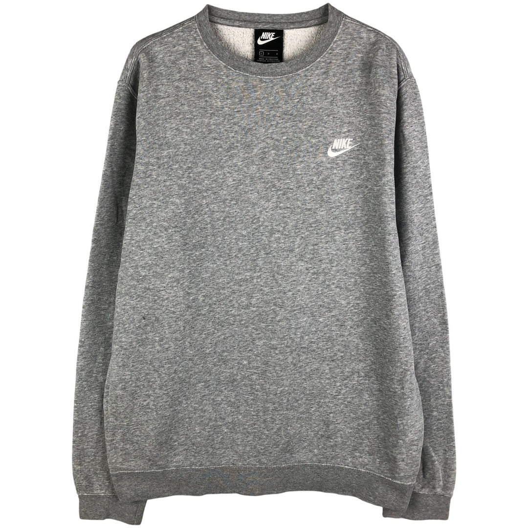 Nike logo sweatshirt, size L, men's cotton gray type Vintage Second Hand