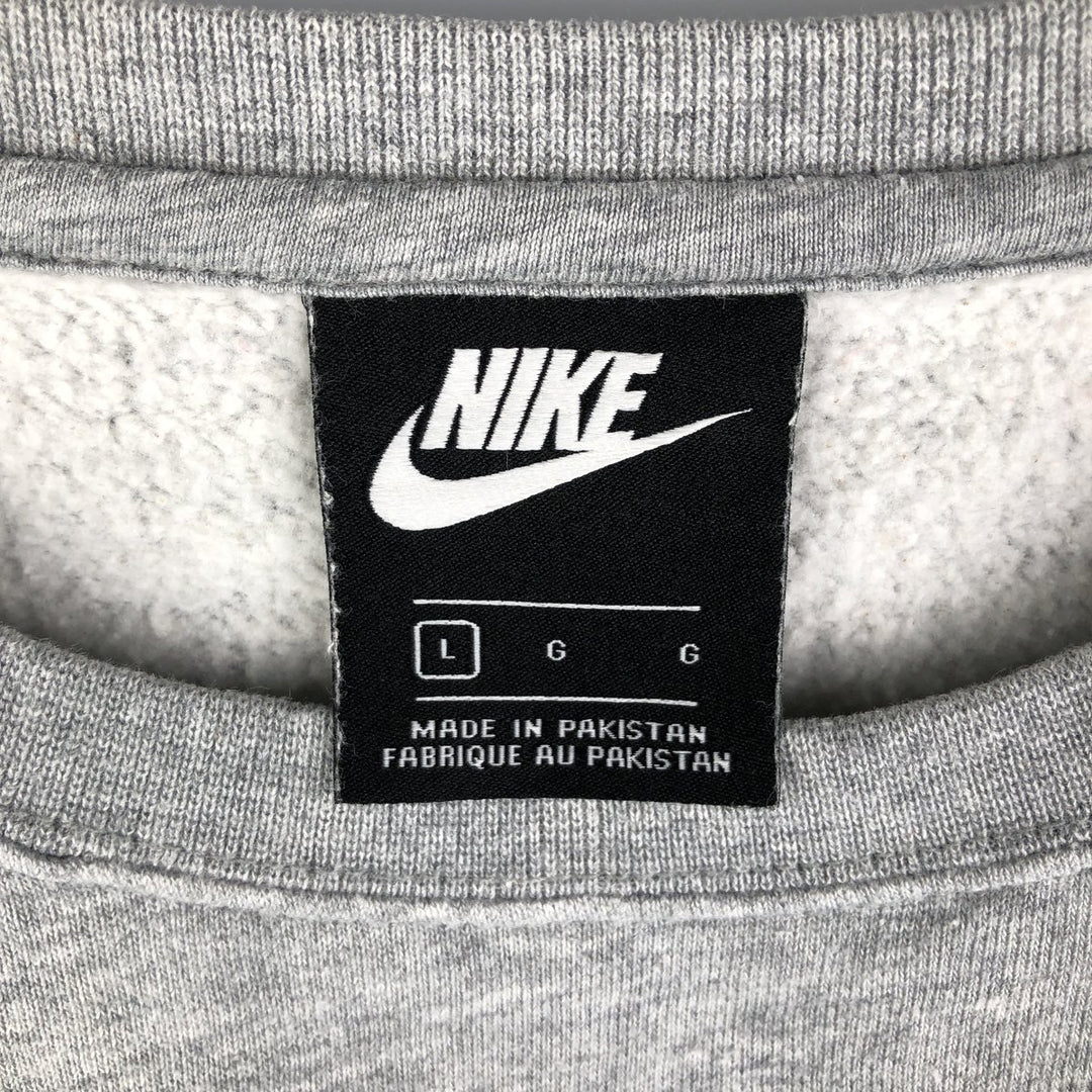 Nike logo sweatshirt, size L, men's cotton gray type Vintage Second Hand