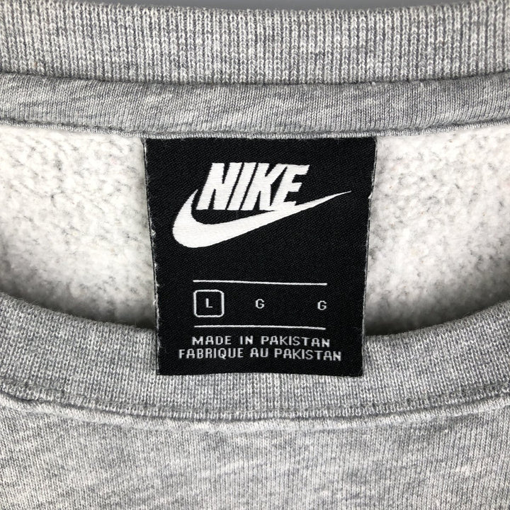 Nike logo sweatshirt, size L, men's cotton gray type Vintage Second Hand
