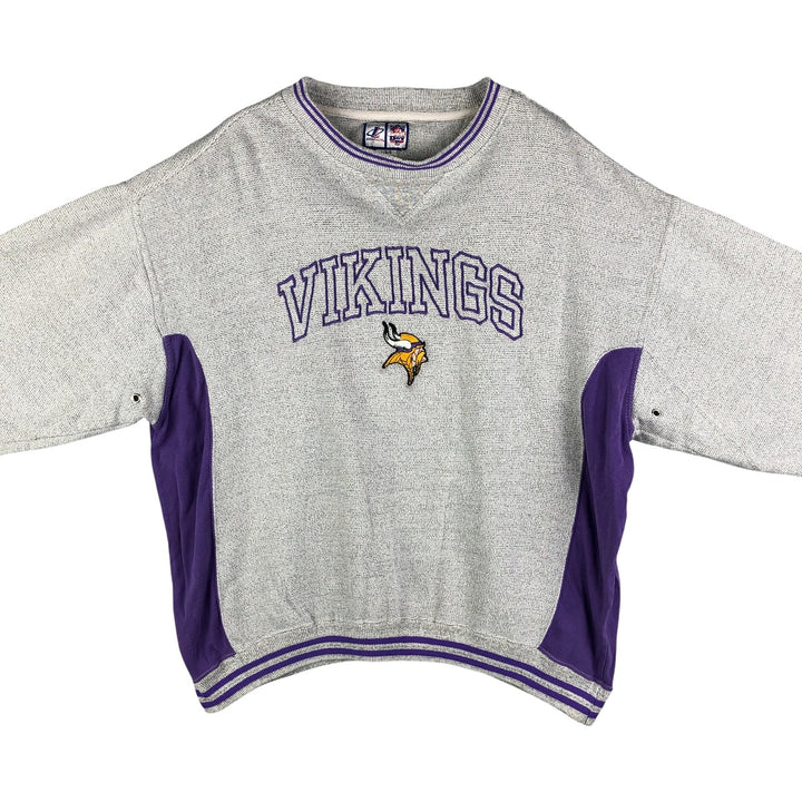 LOGO ATHLETIC NFL MINNESOTA VIKINGS Logo Sweatshirt, Men's Size L cotton gray type Vintage Second Hand