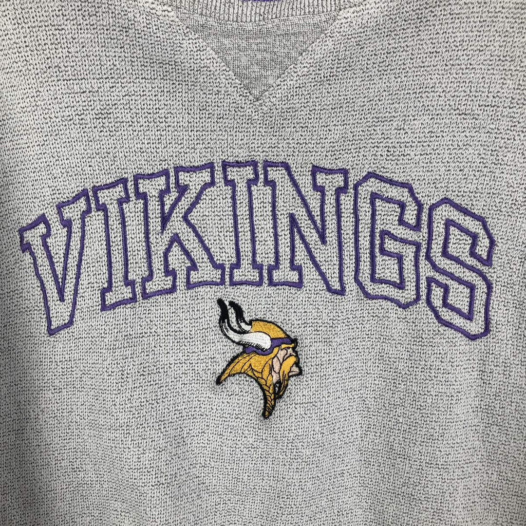 LOGO ATHLETIC NFL MINNESOTA VIKINGS Logo Sweatshirt, Men's Size L cotton gray type Vintage Second Hand